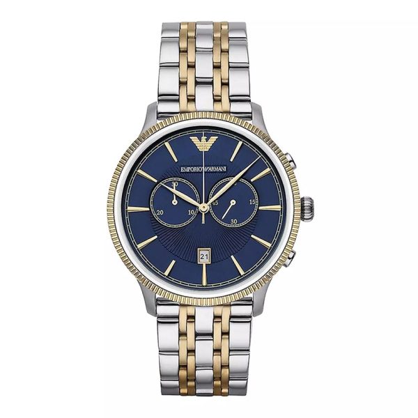 Emporio Armani Men’s Watch AR1847 Silver Gold Color
